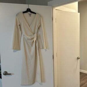 HM midi ivory wrap dress